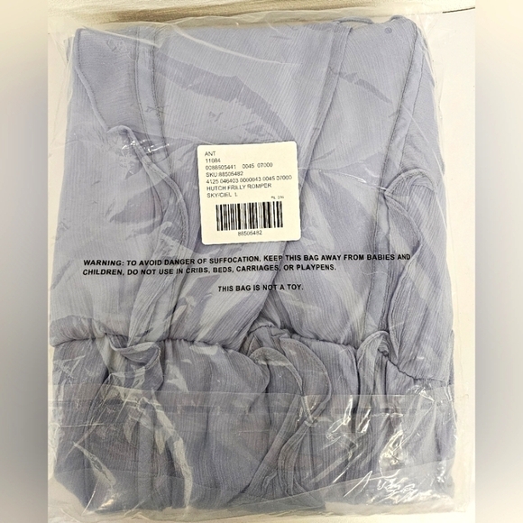 Hutch Long Sleeve Frilled Ruffle Romper In Sky Blue Size Large NWT - Picture 8 of 11